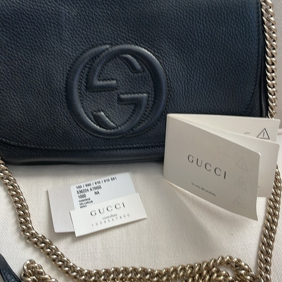 Gucci Soho Cellarius Medium Shoulder Bag, Black with Gold Chain - Picture 6 of 16